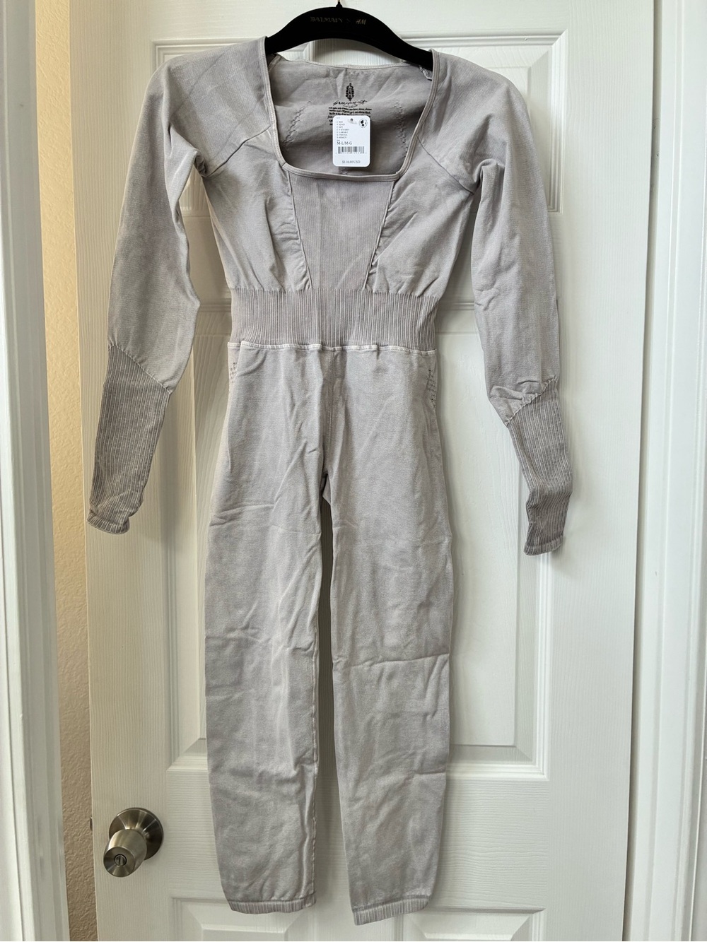 Free People Grey Long Sleeve Jumpsuit